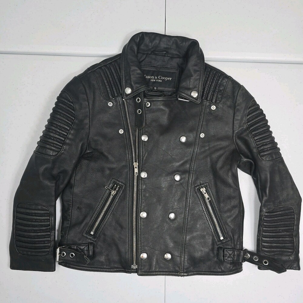 Mason & Cooper New York YOUTH 10 Quilted Leather Jacket Motorcycle Cafe Racer